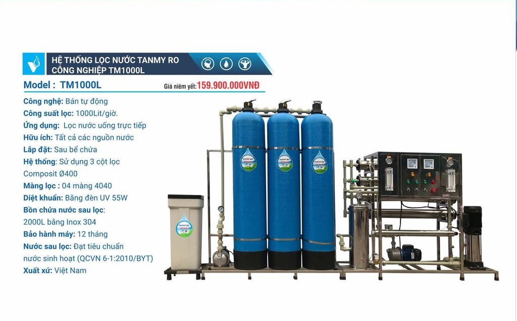 Máy công nghiệp công suất từ  1000L/h 