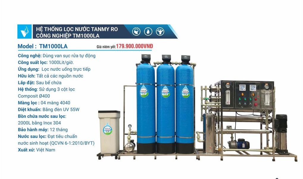 Máy công nghiệp công suất từ  1000L/h  