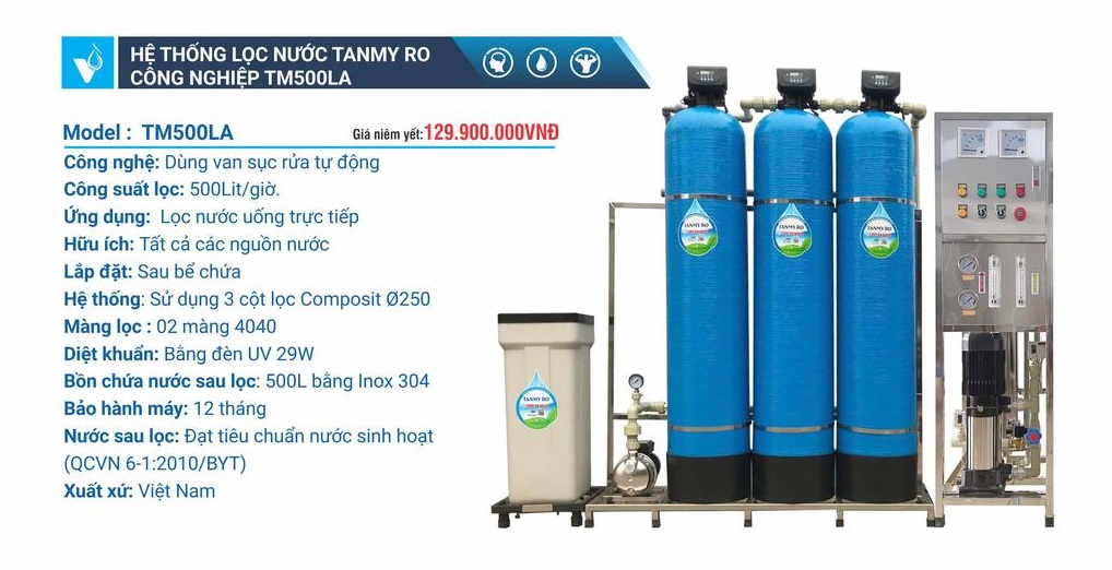 Máy công nghiệp công suất từ  500L/h  